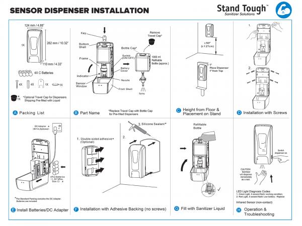 OPTIONAL:  Automatic Sanitizer Dispenser with Touch-Less Sensor